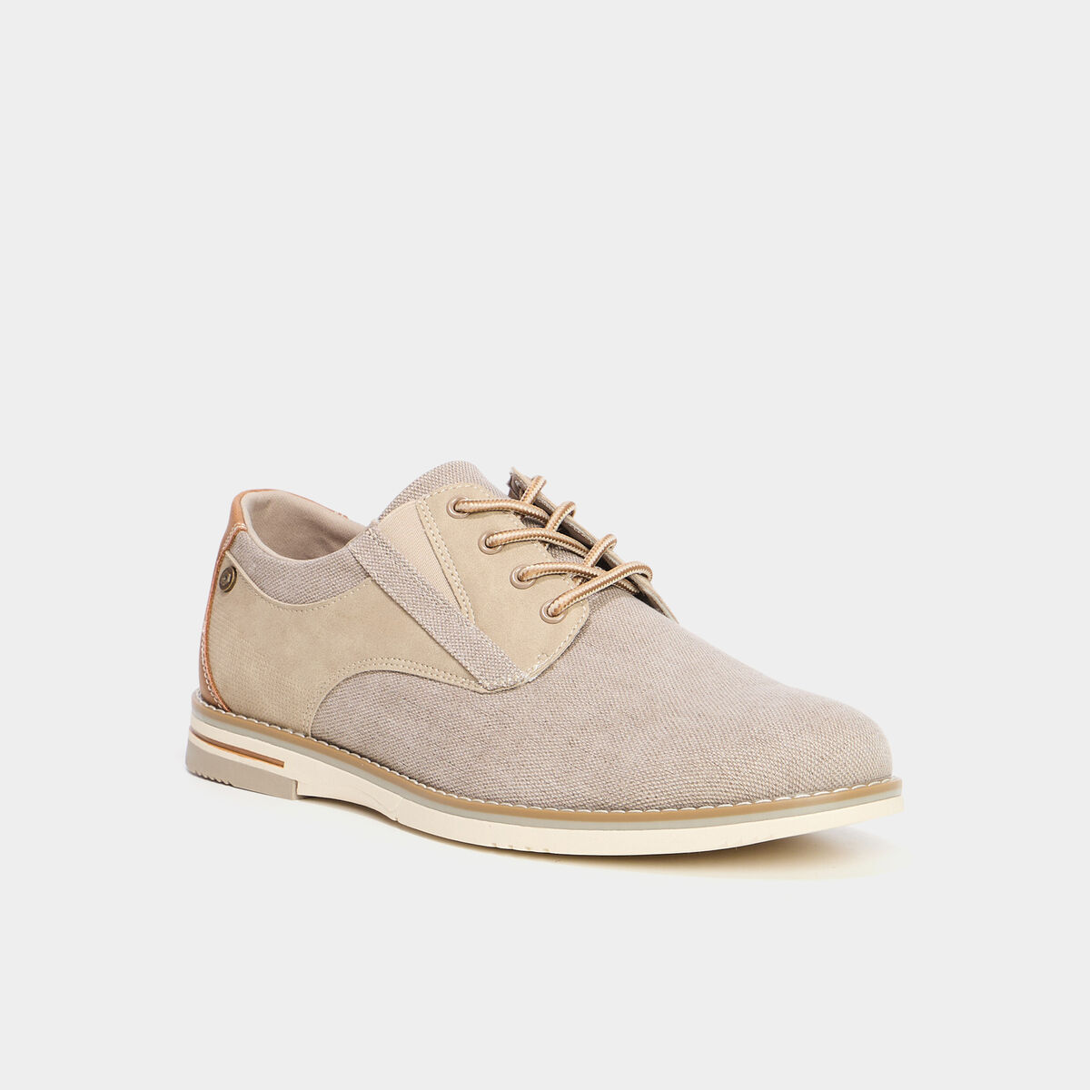 Derbies plates &agrave; lacets sable homme