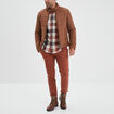 Pantalon chino slim coton marron foncé homme