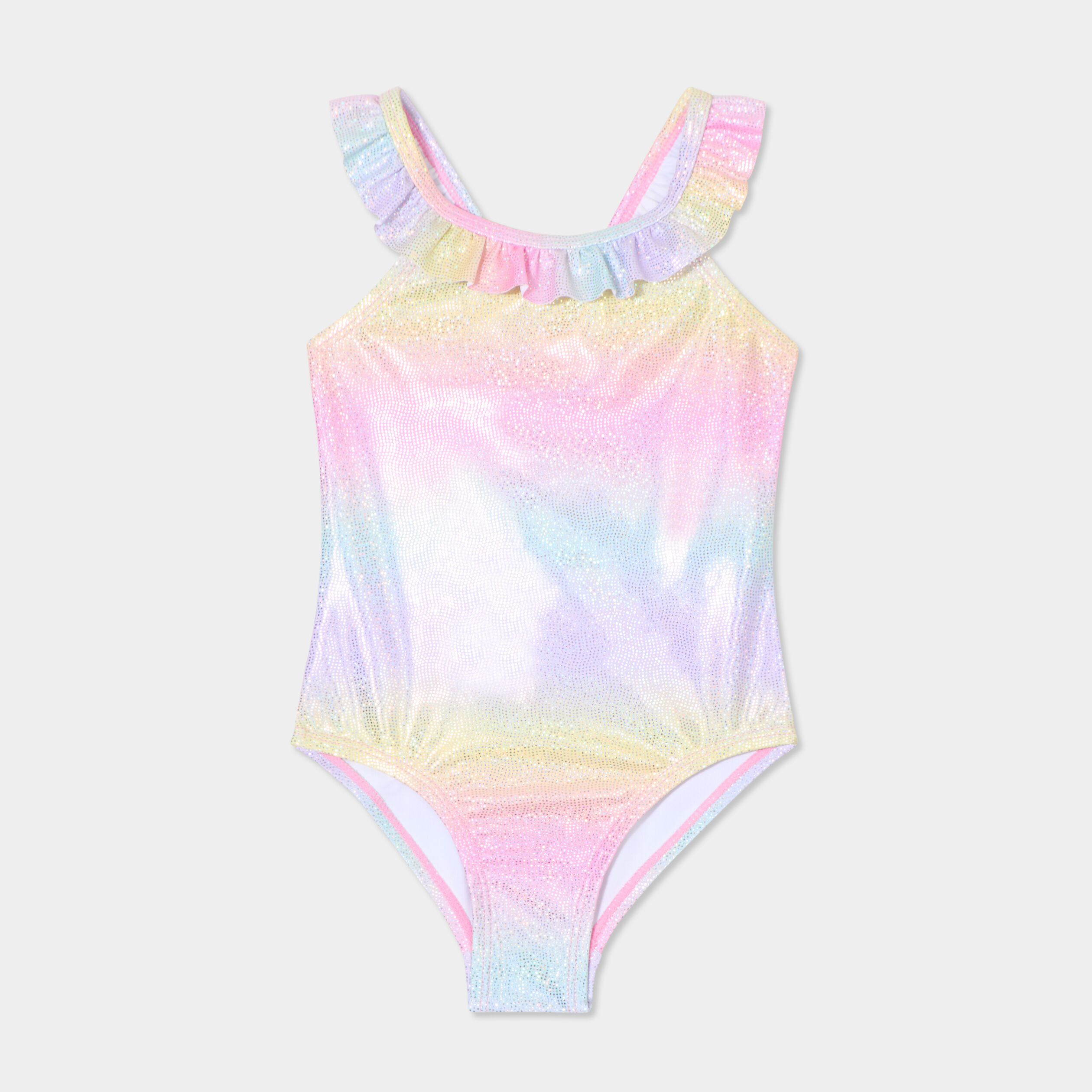 Maillot de bain une pièce à paillettes mauve bébé fille