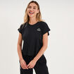 T-shirt col rond manches courtes Kappa noir femme