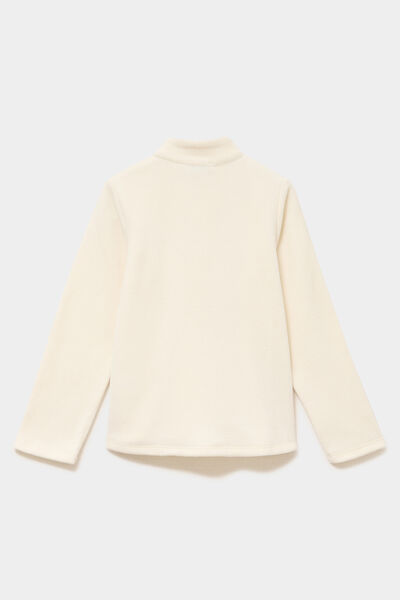 Sweat polaire col camionneur blanc mixte