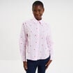 Chemise brod&eacute;e manches longues rose femme