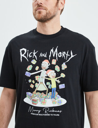 T-shirt à manches courtes Rick et Morty noir homme