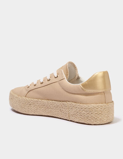 Tennis basses toile plateformes sable femme