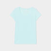 T-shirt coton col rond manches courtes bleu turquoise femme