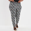 Pantalon fluide taille élastiquée noir femme grande taille