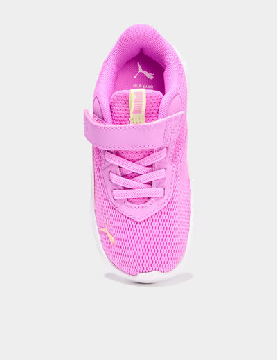 Baskets running scratchs Puma Flexfocus rose framboise fille