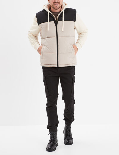 Doudoune sans manches doublée Liberto beige homme