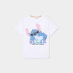 T-shirt col rond manches courtes Stitch blanc femme