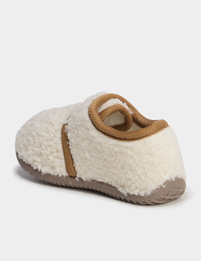 Chaussons bottillons effet polaire sable b&eacute;b&eacute; gar&ccedil;on
