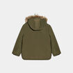 Parka droite doubl&eacute;e &agrave; capuche vert kaki gar&ccedil;on
