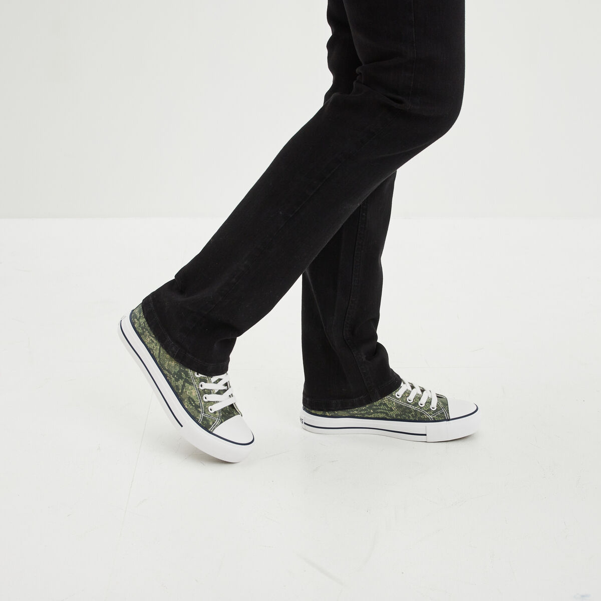 Tennis en toile à lacets Creeks vert foncé femme