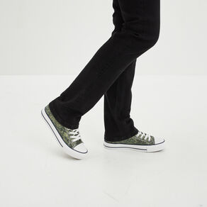 Tennis en toile à lacets Creeks vert foncé femme