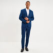 Pantalon de costume droit avec pinces bleu electrique homme