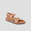 Sandales brides crois&eacute;es en cuir Creeks marron femme