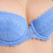 Soutien-gorge corbeille dentelle bleu lavande femme