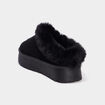 Mules fourr&eacute;es plateforme su&eacute;dine noir femme