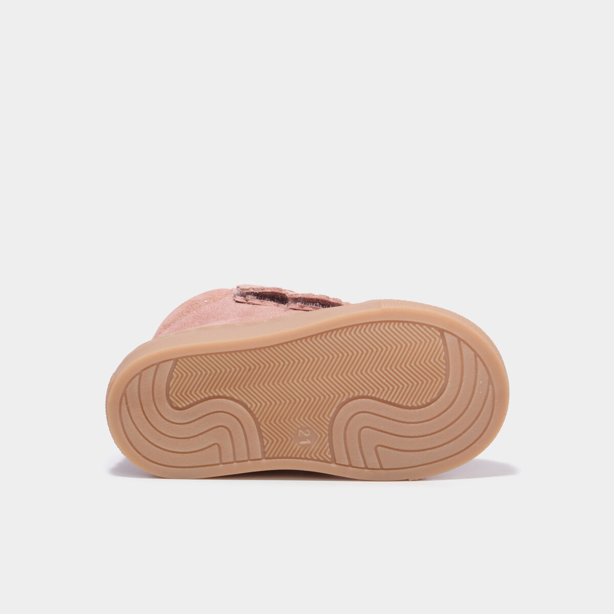 Bottillons &agrave; scratchs en cuir rose b&eacute;b&eacute; fille