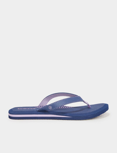 Tongs Isotoner bleu femme