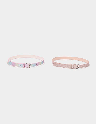 Lot 2 ceintures paillettes multicolore mixte