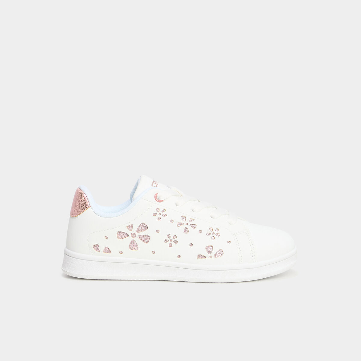 Tennis basses &agrave; lacets blanc fille