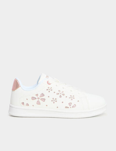 Tennis basses à lacets blanc fille