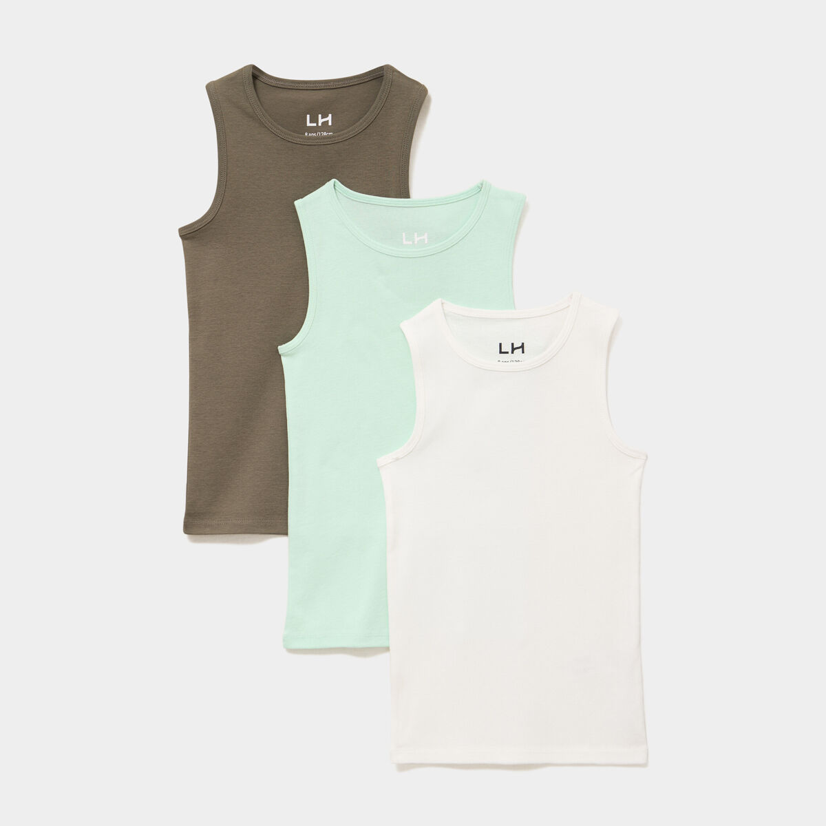 Lot de 3 d&eacute;bardeurs col rond coton vert pastel gar&ccedil;on