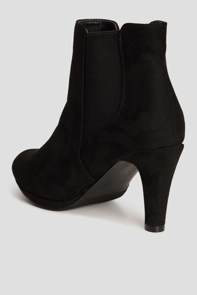 Bottines élastiquées à talons noir femme