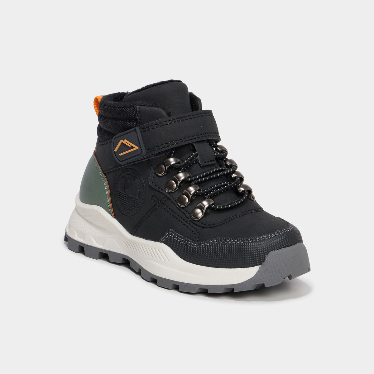 Boots fourr&eacute;es crant&eacute;es &agrave; scratchs multicolore gar&ccedil;on