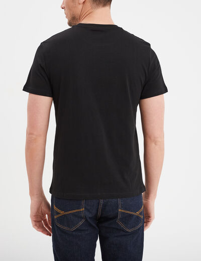 T-shirt en coton manches courtes noir homme
