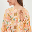 Robe évasée manches 3/4 ecru femme