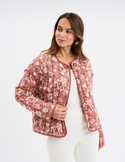 Veste matelassée réversible vieux rose femme