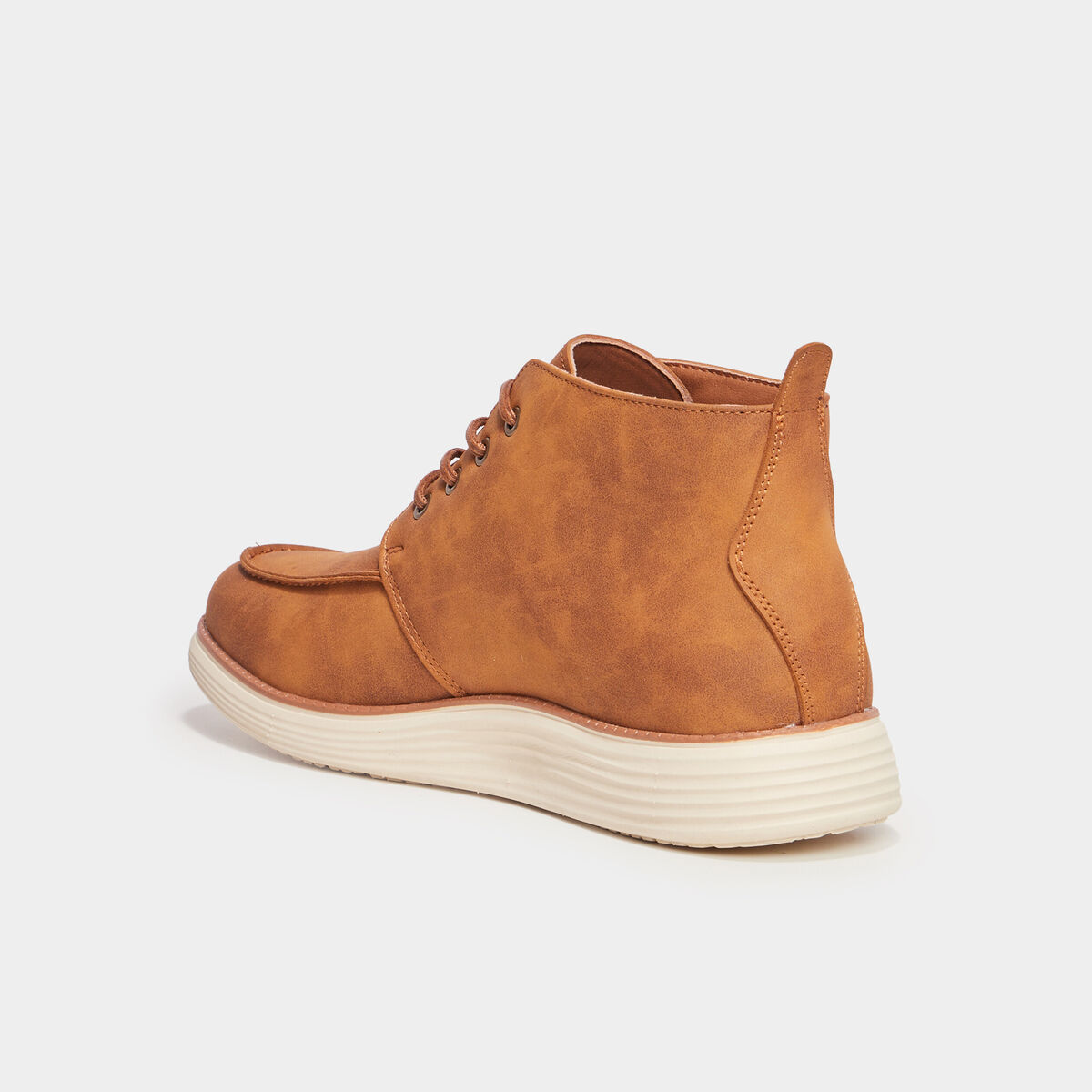 Bottines &agrave; lacets semelle &eacute;paisse marron clair homme