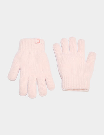 Gants rose clair fille