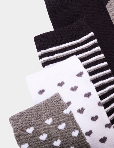 Lot 5 paires chaussettes gris fille