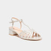 Sandales &agrave; talons 4 cm blanc femme