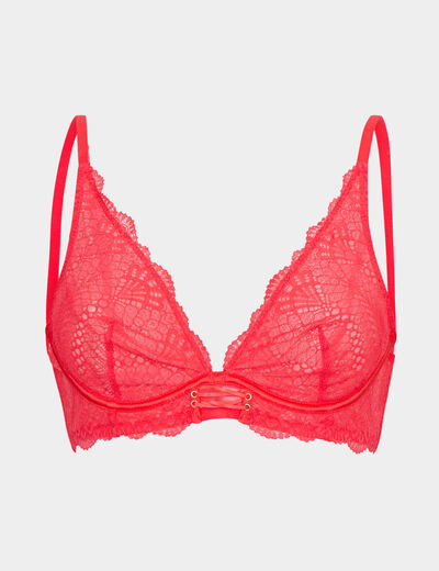 Soutien-gorge foulard dentelle rouge femme