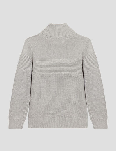 Pull avec col roulé gris garçon