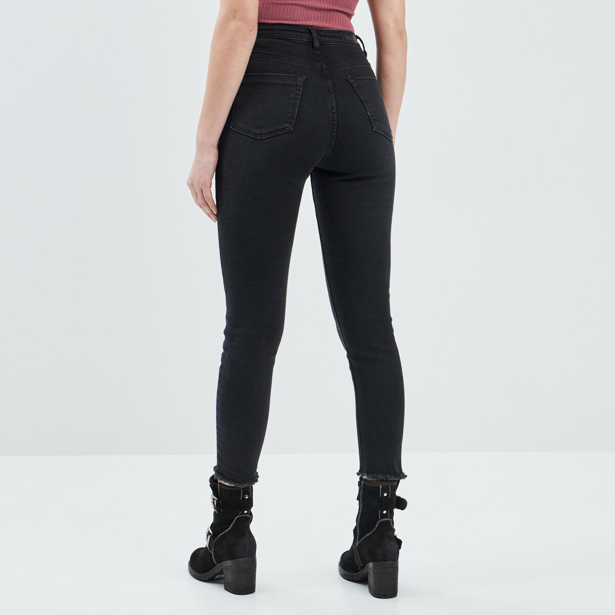 Jeans skinny taille haute Liberto denim noir femme