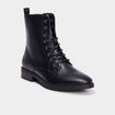 Boots &agrave; lacets et zipp&eacute;es noir femme