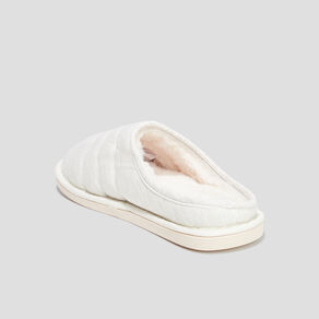 Chaussons mules fourrés gris femme