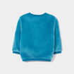 Sweat velours boutonné à sequins vert turquoise bébé fille