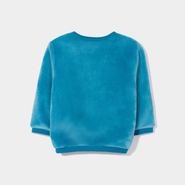 sweat velours boutonne a sequins vert turquoise bebef Sweat velours boutonné à sequins vert turquoise bébé fille