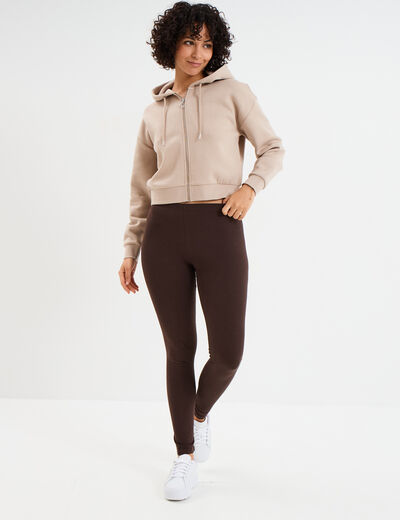 Legging long taille haute marron foncé femme