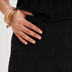 Pantalon effet gaufré taille élastiquée noir femme
