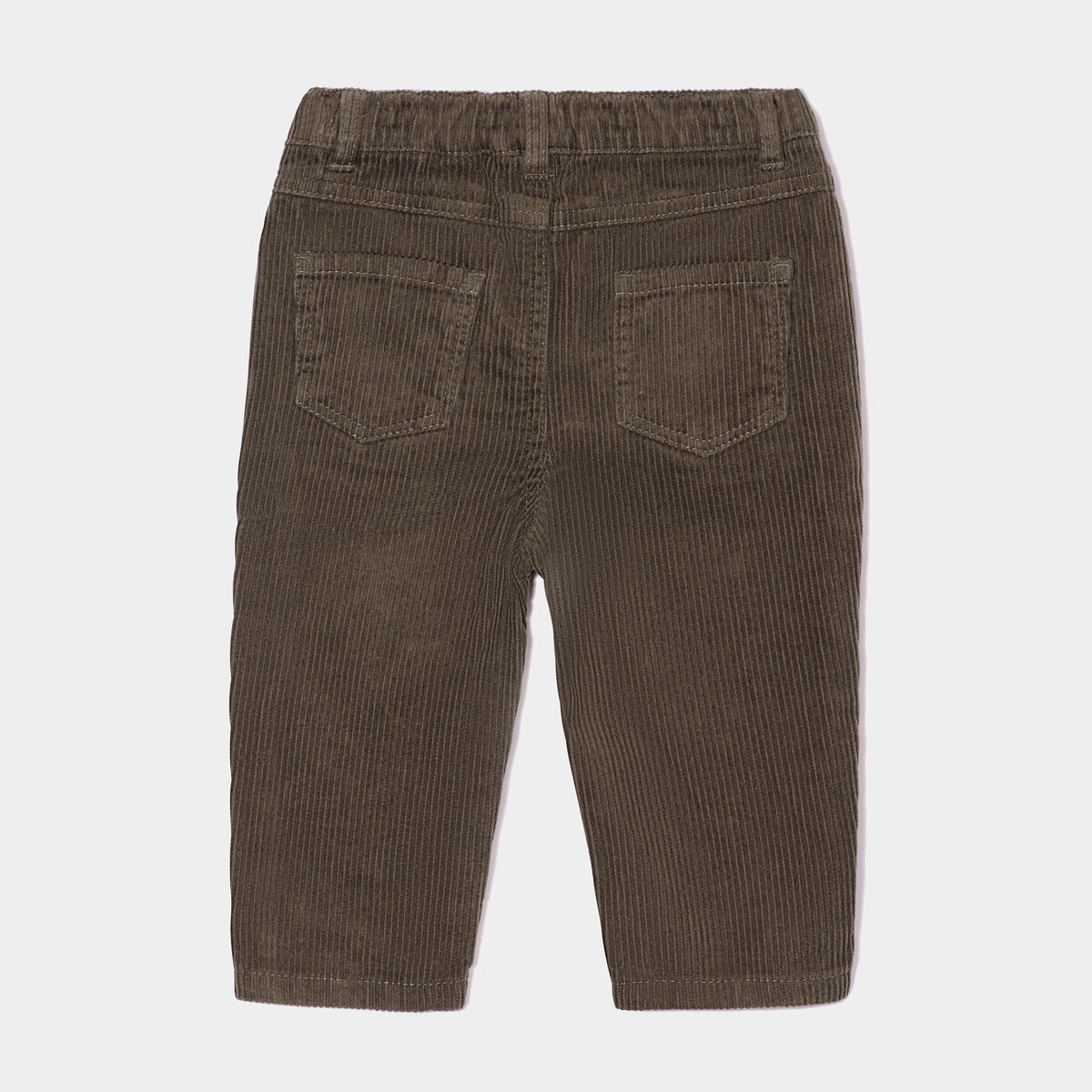 Pantalon droit velours côtelé vert kaki bébé garçon