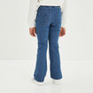 Jegging flare taille &eacute;lastiqu&eacute;e denim stone fille