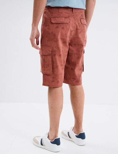 Bermuda cargo coton vieux rose homme