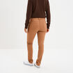 Pantalon slim en coton elasthanne marron clair femme