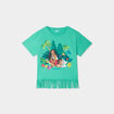 T-shirt à franges coton Vaiana vert fille